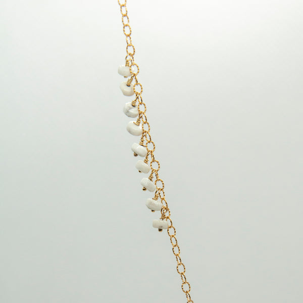 Howlite Rectangle Mixed Chain Necklace